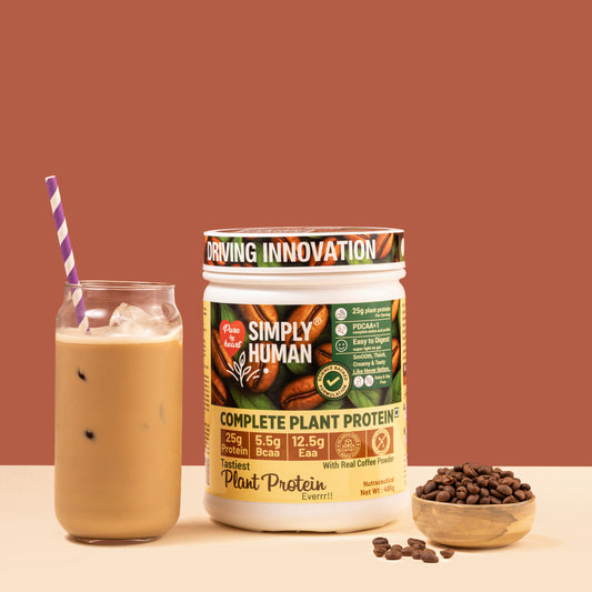 Complete Plant Protein with Real Coffee Powder – 25g Protein, Smooth Taste & Easy Digestion by Simply Human®