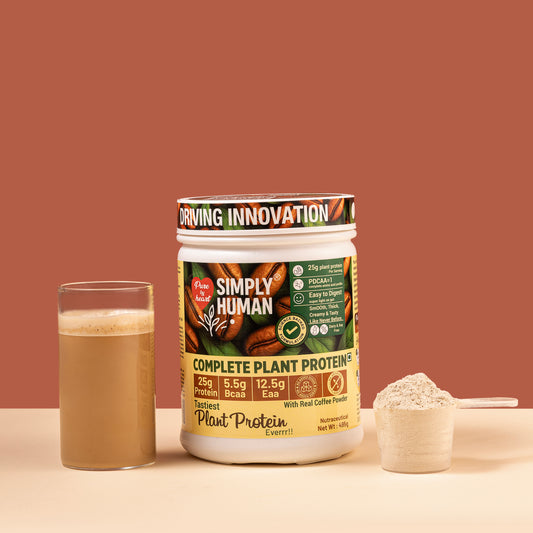 Complete Plant Protein with Real Coffee Powder – 25g Protein, Smooth Taste & Easy Digestion by Simply Human®