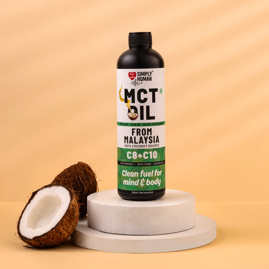 Simply Human® MCT Oil C8+C10 (60:40) from Malaysia | 100% Coconut Source | Odourless & Tasteless | Keto & Paleo Friendly | Clean Energy for Mind & Body | 500ml